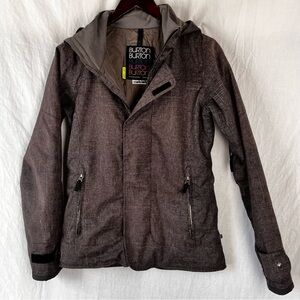 Burton Dryride Vintage Snowboard Coat Women XS Grey Faded Distressed Ski Jacket